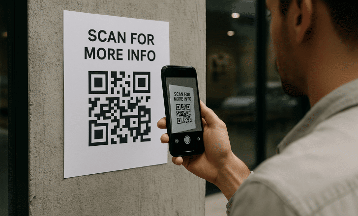 henkilo skannaa qr koodin alypuhelimella