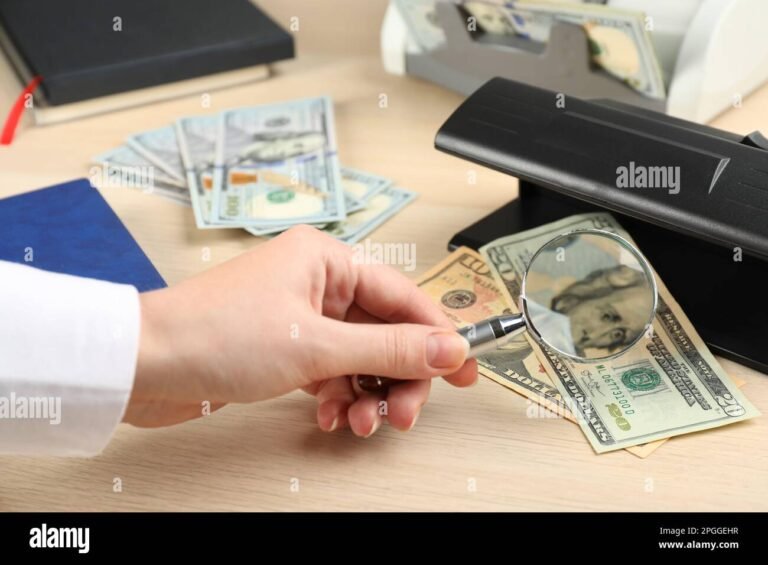 henkilo tutkimassa pankkipapereita poydan aaressa
