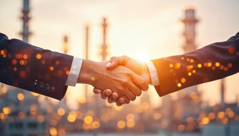 kadenpuristus teollisuuslaitoksessa yhteistyon symbolina