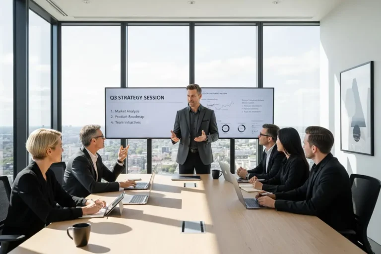 moderni yritystoiminta tiimipalaverissa