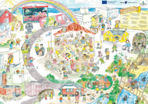 nuori opiskelija tutkii kaupunkikarttaa oulussa